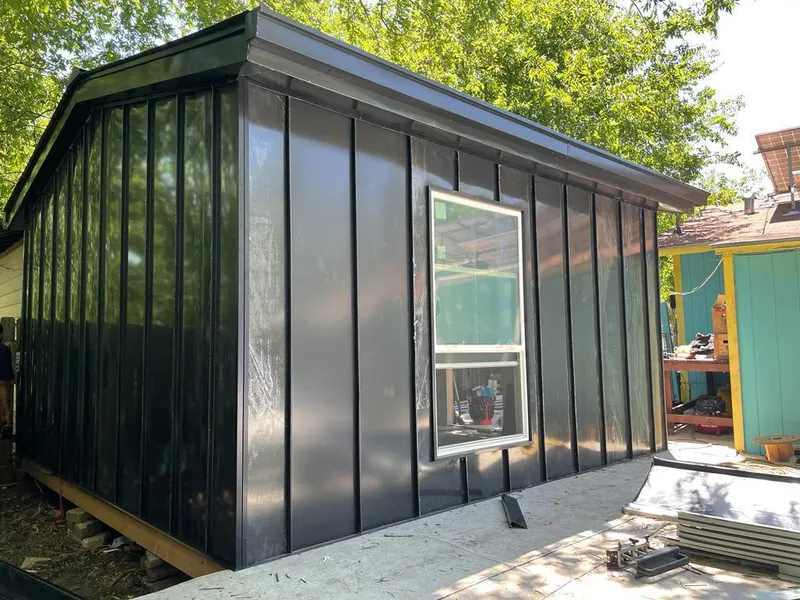 Black standing seam metal wall panels for Metal Roof Installation in Sonterra